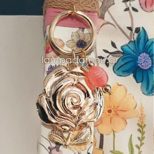 Λαμπάδα με μπρελόκ λουλούδι gold plated 24κ