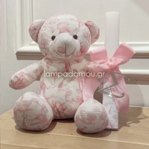 ΣΕΤ ΑΡΚΟΥΔΑΚΙ ΚΑΙ ΛΑΜΠΑΔΑ BABY PINK TOILE