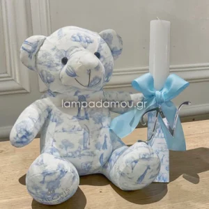 ΣΕΤ ΑΡΚΟΥΔΑΚΙ ΚΑΙ ΛΑΜΠΑΔΑ BABY BLUE TOILE